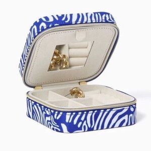 Lilly Pulitzer Martinique Blue ZEE BEBE JEWELRY CASE Zippered Travel Box GWP